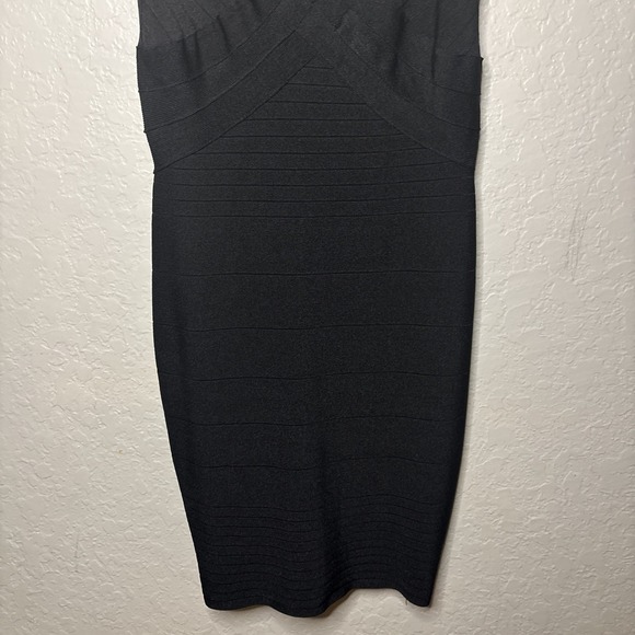 Kardashian Kollection Black Bandage Bodycon Dress Womens Size XL Stretch - Picture 4 of 9